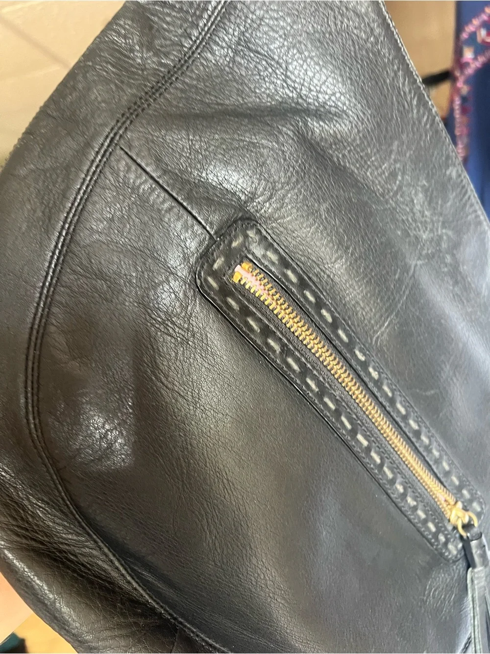 Sigrid Olsen Black Leather Crescent Shoulder Bag